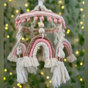 Macrame boho baby mobiles
